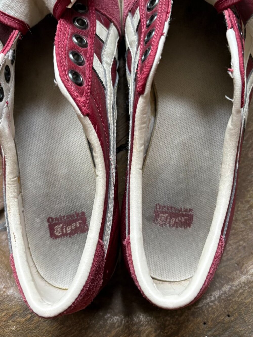 Onitsuka Tiger Rotation 77 burgundy men's sneakers NO LACES size 8 blokecore - Picture 3 of 9